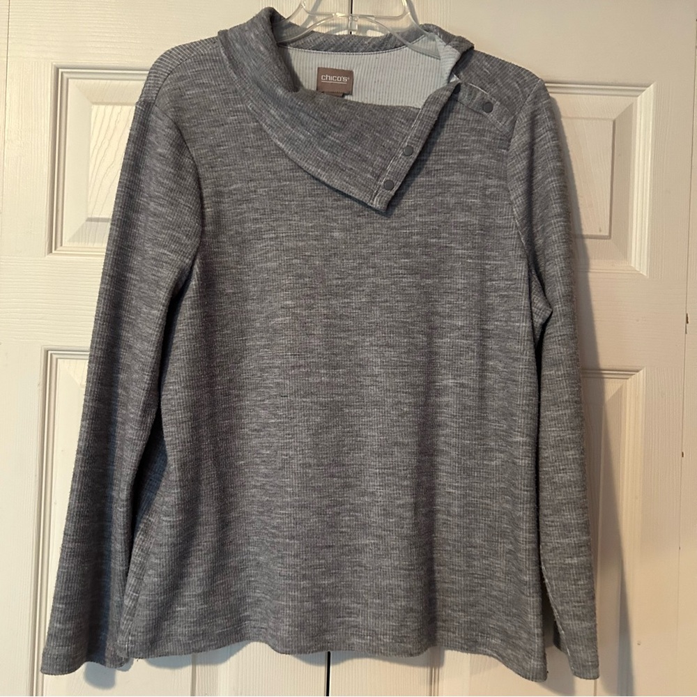 Chico's Gray Cowl Neck Sweater